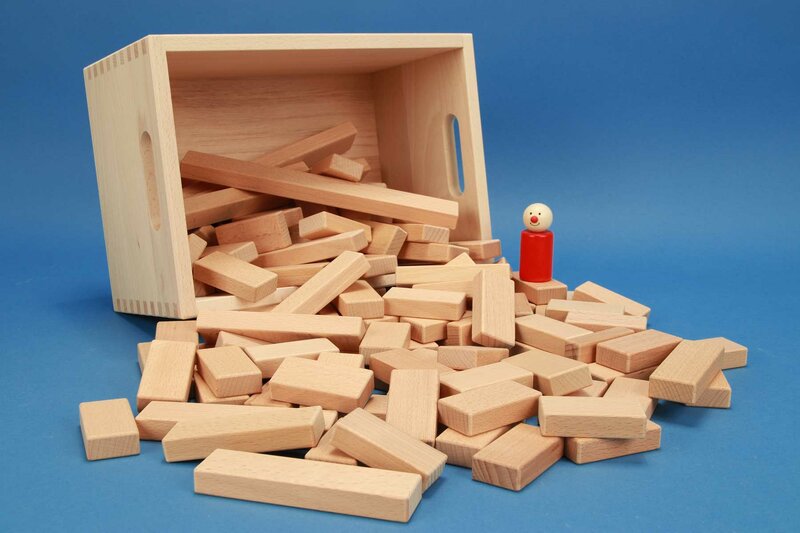 Reeks van kleine houten blokken