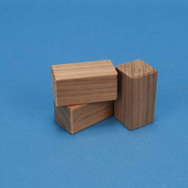 walnoot houten blokken 6 x 3 x 3 cm