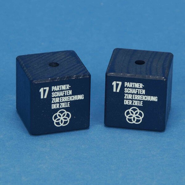 Digitale druk in 4C op houten kubus